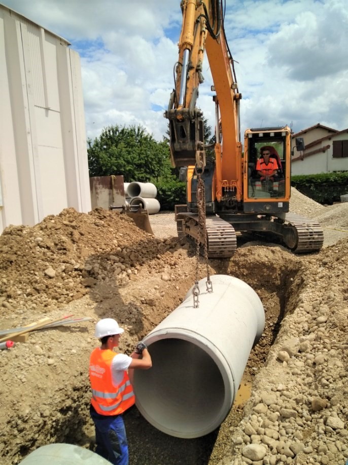 Photo de l'intervention de la SEEM sur le chantier situé à Villars-les-Dombes (01)